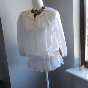 Chico white eyelet top new like condition